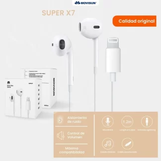 MANOS LIBRES IPHONE - SUPER X7 - MOVISUN (LIGHTNING)