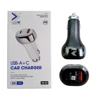 PLUGIN PARA CARRO 2 ENTRADAS 38W (USB - TIPO C) - TMX097