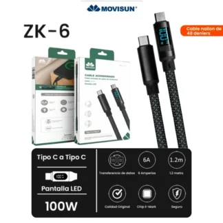 CABLE TIPO C A TIPO C INTELIGENTE - MOVISUN - ZK6